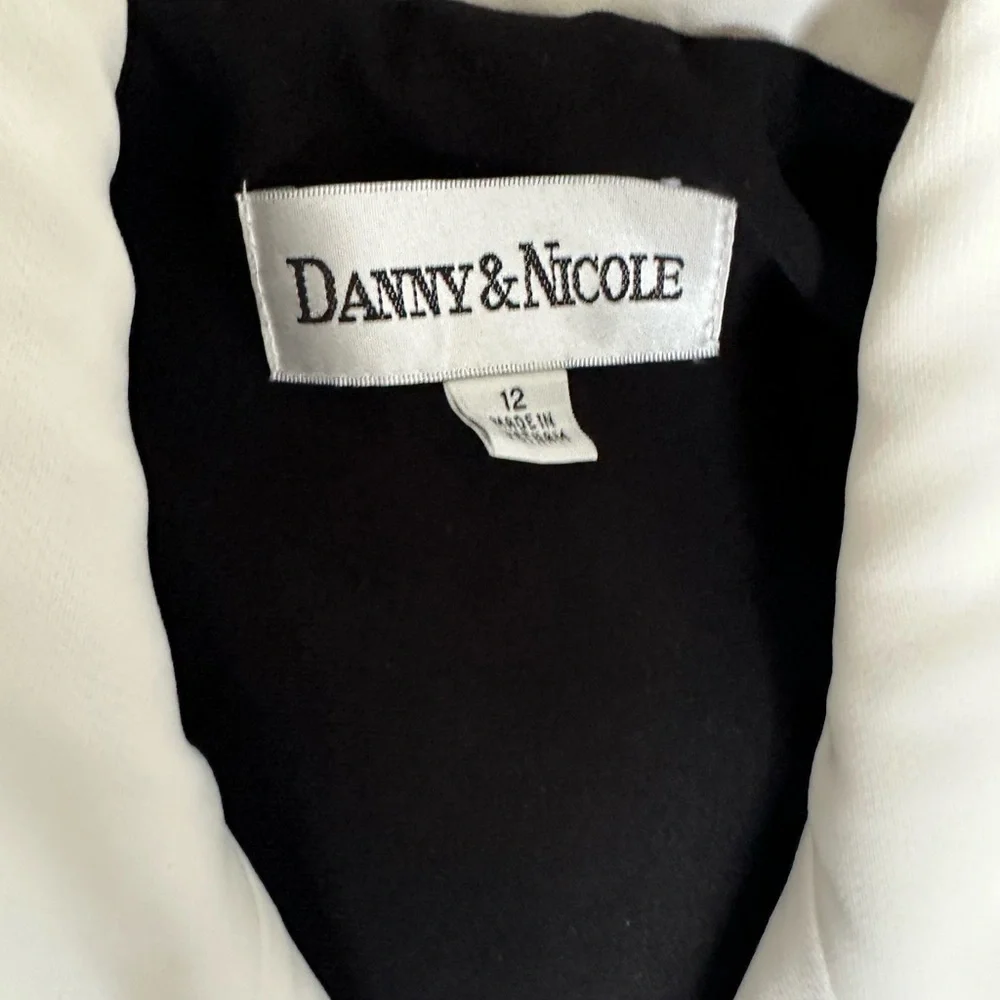 Danny & Nicole Shoulder Pad Black White Blazer Suit Jacket Women’s 12